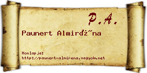 Paunert Almiréna névjegykártya
